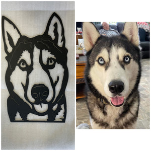 Custom metal dog portrait plasma-cut steel wall art personalized - MD MetalWorx Canada