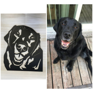 Custom metal dog portrait plasma-cut steel wall art personalized - MD MetalWorx Canada