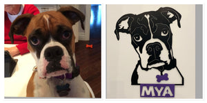 Custom metal dog portrait plasma-cut steel wall art personalized - MD MetalWorx Canada