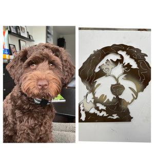 Custom metal dog portrait plasma-cut steel wall art personalized - MD MetalWorx Canada
