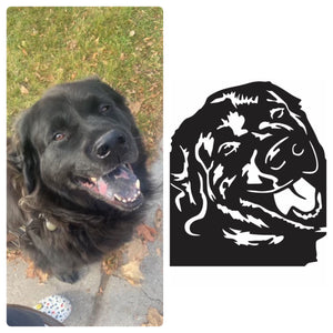 Custom metal dog portrait plasma-cut steel wall art personalized - MD MetalWorx Canada