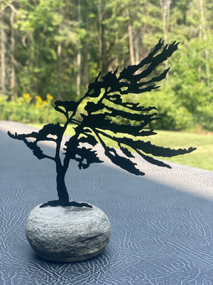 Windswept Pine Tree in a Rock - MD Metalworx
